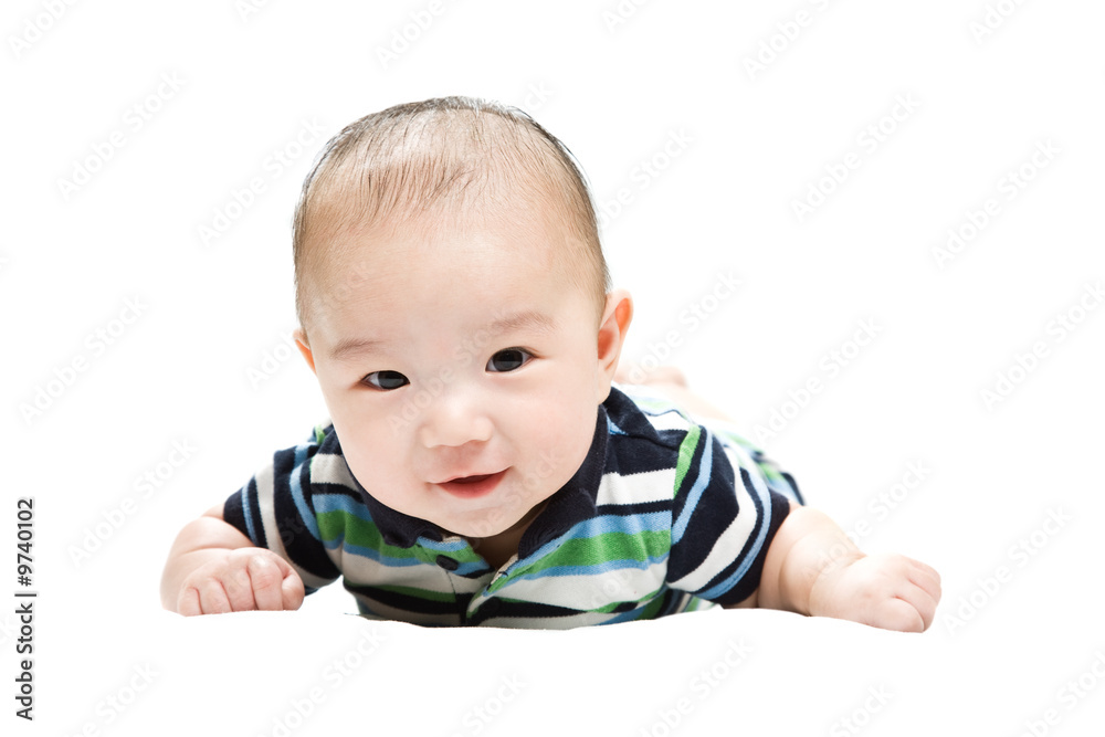 An isolated shot of a cute asian baby boy An isolated shot of a cute asian baby boy