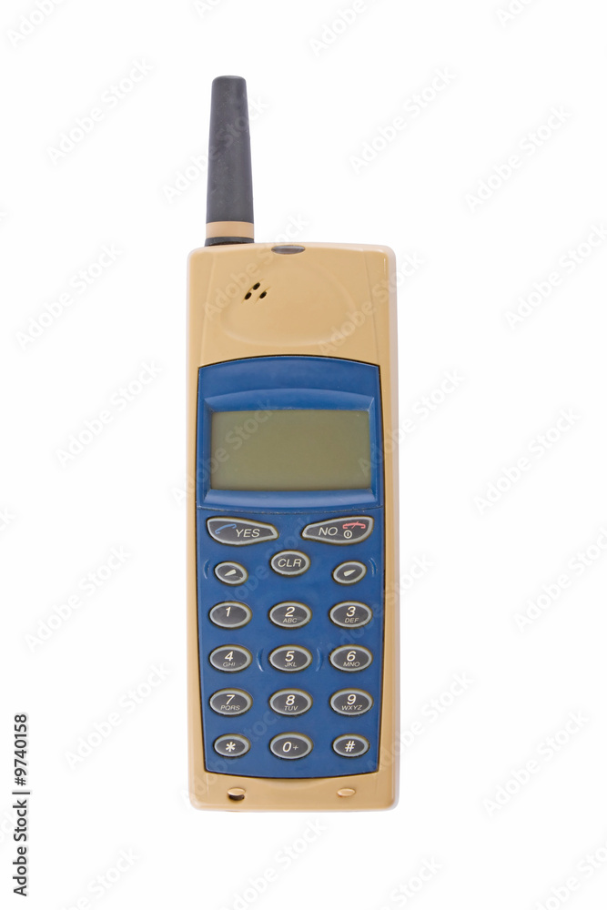 Old mobile phone isolated on white background Old mobile phone isolated on white background