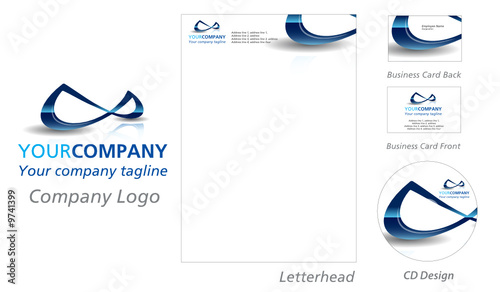 abstract infinity logo with coporate identity