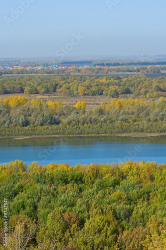 Panoramic view on the river Belaya, Ufa, Bashkortostan