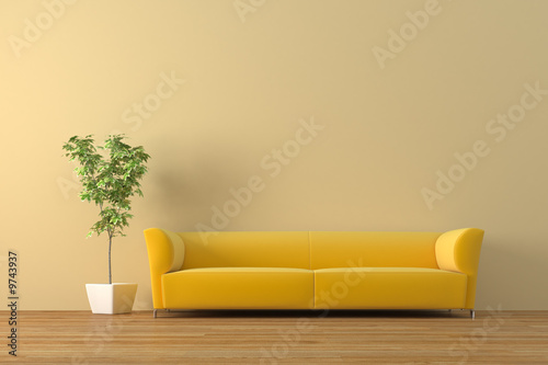 Modern interior with sofa
