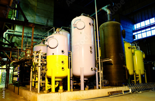 water treatment tanks on power plant