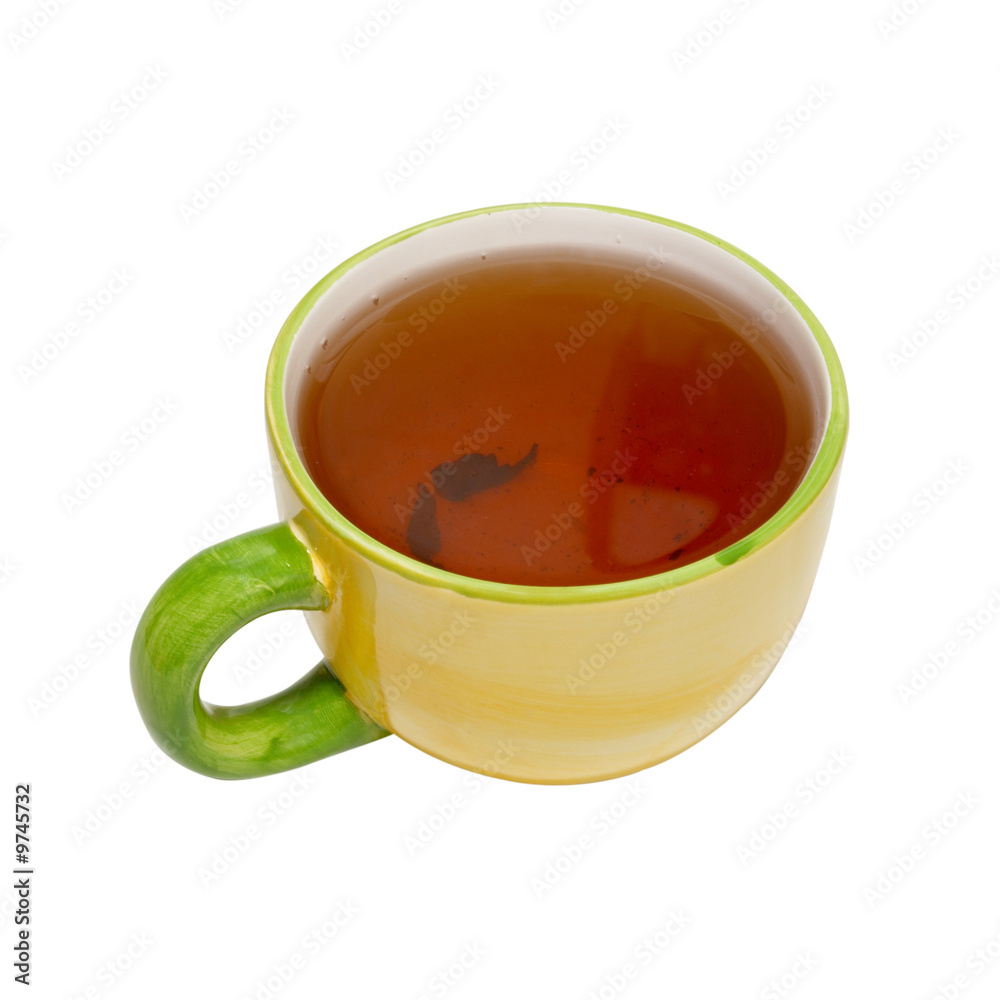 Teacup with tea isolated on white. Teacup with tea isolated on white.