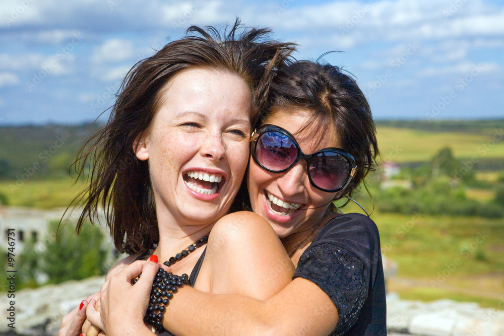 Portrait of pretty girls. Windy weather. Portrait of pretty girls. Windy weather.