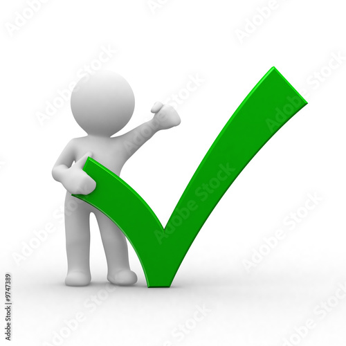 3d human with big positive symbol