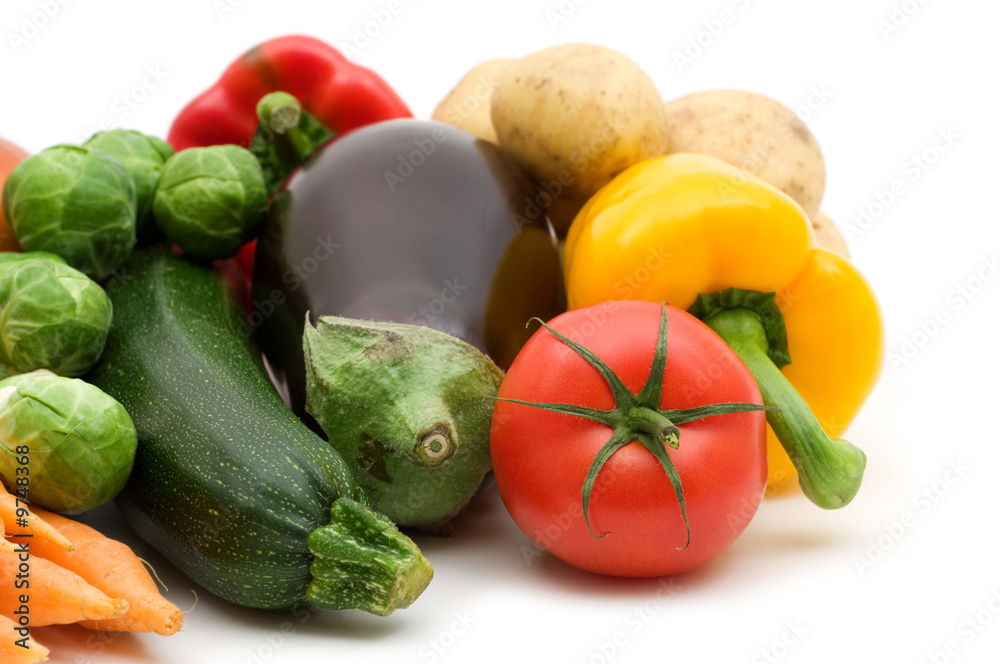 fresh vegetables on white background fresh vegetables on white background