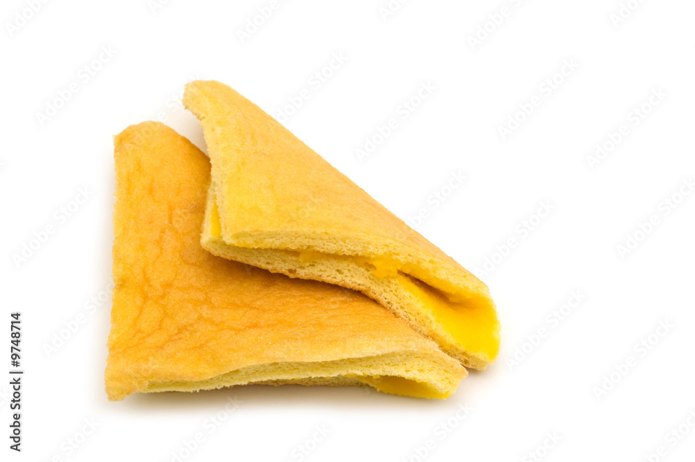 triangle cake on white background