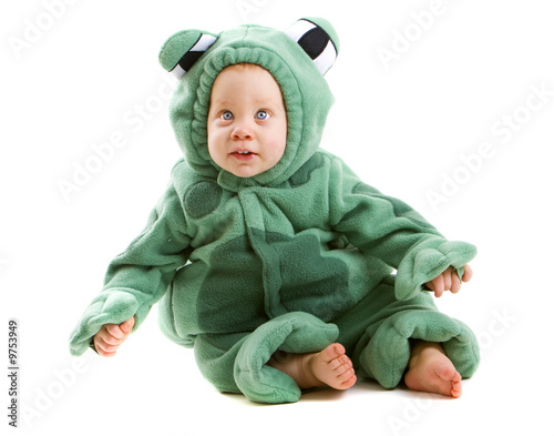 Young baby boy dressed in halloween party costume