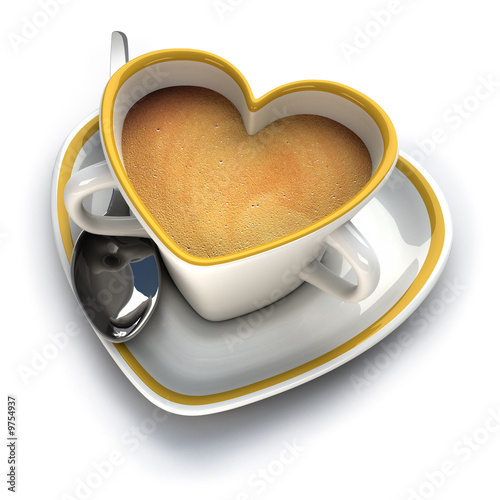 Heart shaped coffee cup for lovers
