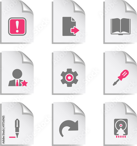 Gray document web icon, set 6