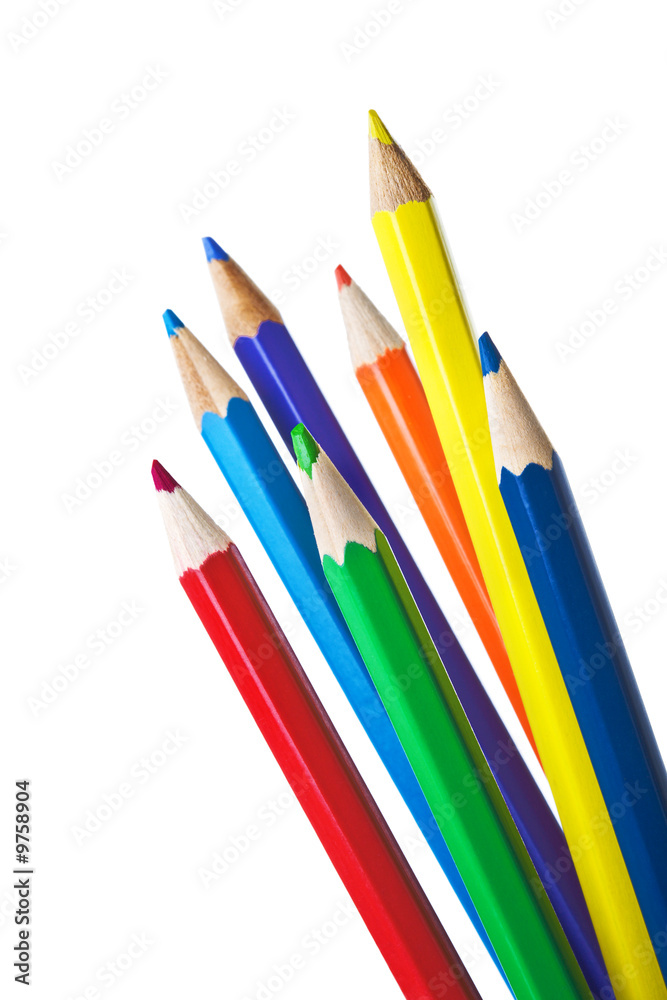 Fototapeta premium Colored pencils isolated on white