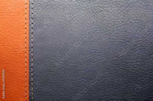 Close up of a leather cover of the book