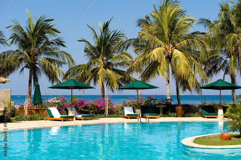 beautiful swimming pool near the beach