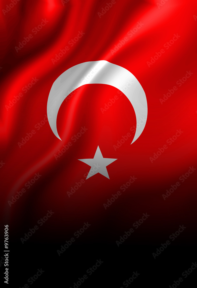 Obraz premium Turkish flag waving in the wind