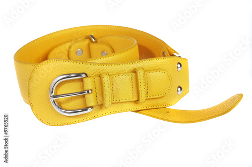 Yellow belt on a white background...