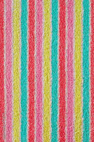 Colorful bath towel with vertical stripes