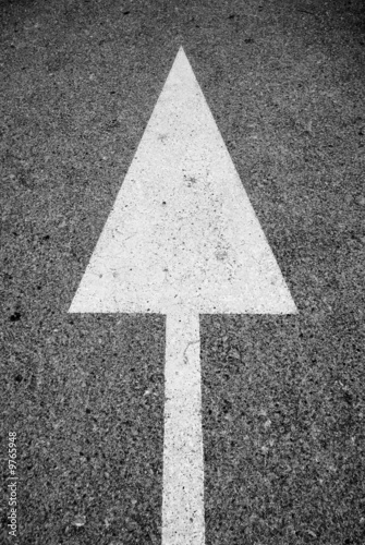 Arrow sign on the road