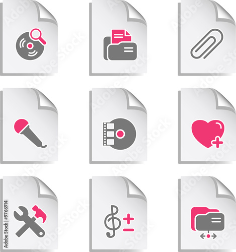 Gray document web icon, set 11