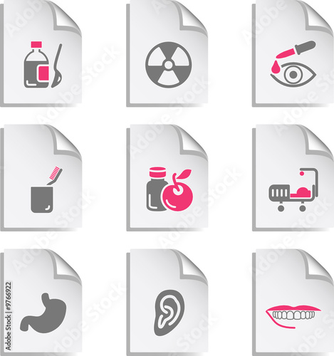 Gray document web icon, set 15