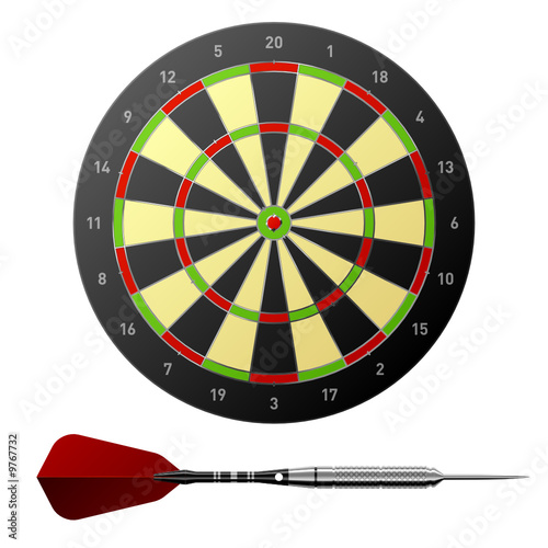Vector dartboard with dart