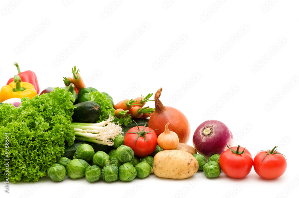 fresh vegetables on white background fresh vegetables on white background