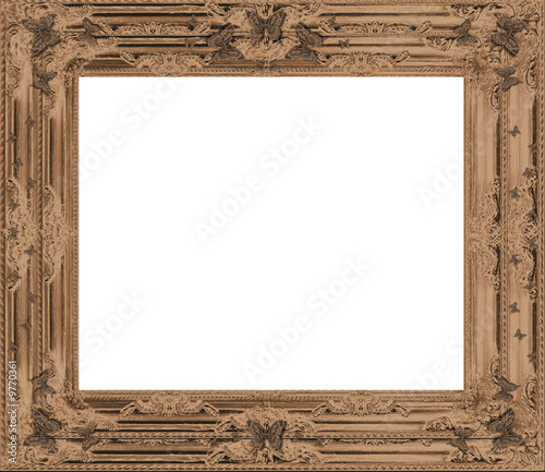 Vintage Ornate Antique Frame. Isolated Clipping Path