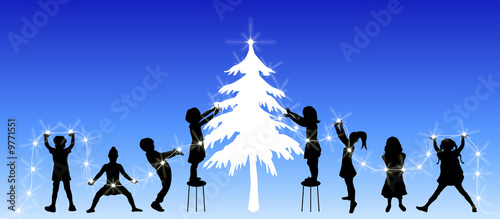 Children Decorating Tree