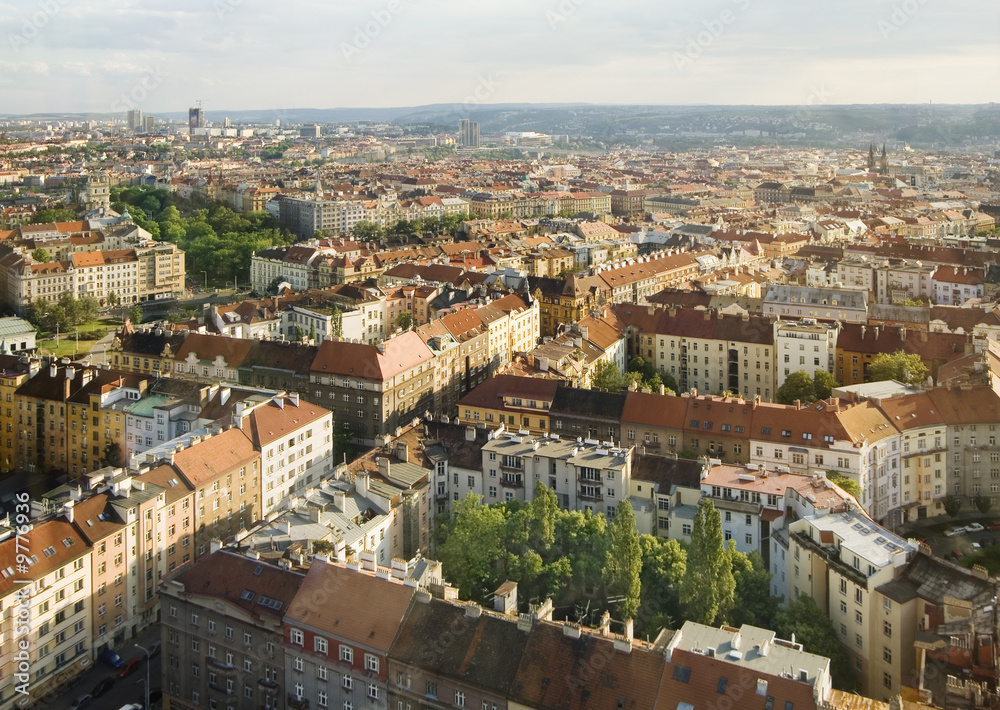 Aerial view of Prague City, Czech Republic