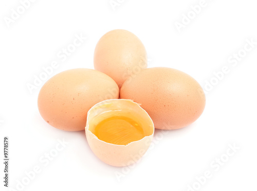 fresh eggs isolated on white