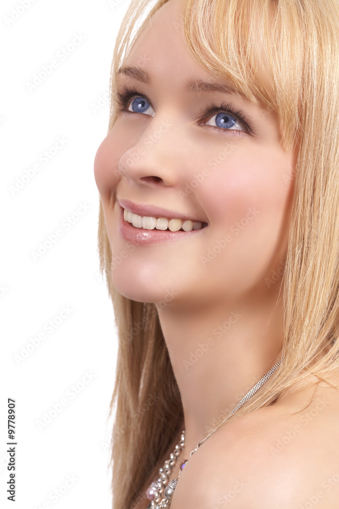 Portrait of a beautiful blonde woman with light blue eyes Portrait of a beautiful blonde woman with light blue eyes