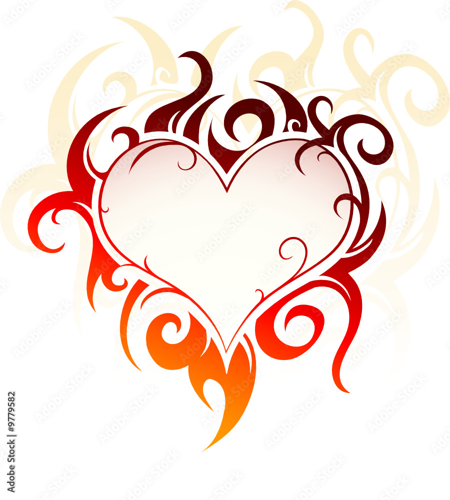heart shape stars tattoo design poster | Zazzle