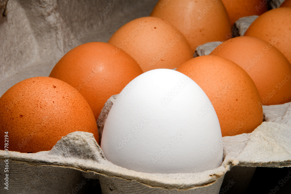 A cardboard carton of farm fresh eggs. A cardboard carton of farm fresh eggs.