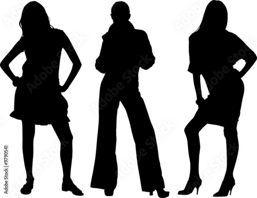 Three sexy girls vectors si...