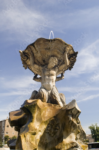 Italy Older Fountain in Rome city