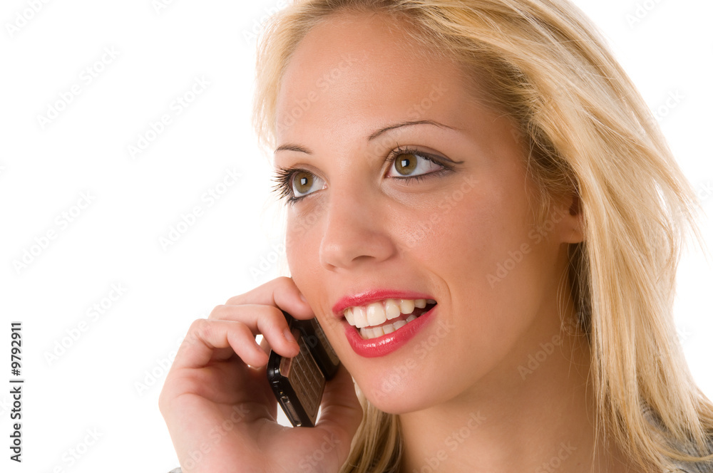 Attractive young woman calling by mobile phone. Attractive young woman calling by mobile phone.