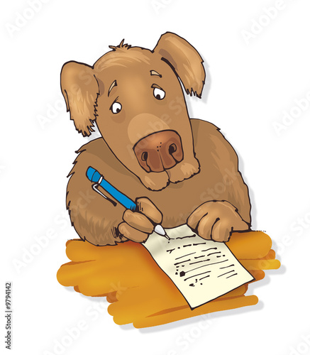 dog writing