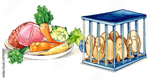 ham vegetables and jailed potatoes