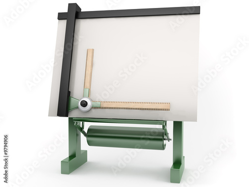 3d drawing-board on white background