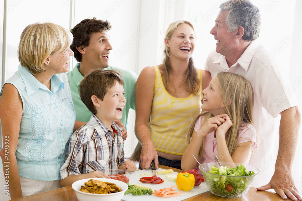 Family Preparing meal,mealtime Together