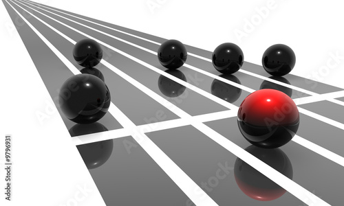Detailed conceptual 3D render: Competition, success, winner.