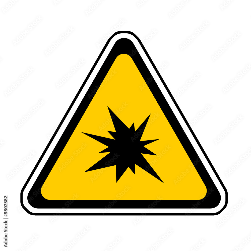 Triangle Splash Warning Sign - Symbol, White Background Triangle Splash Warning Sign - Symbol, White Background