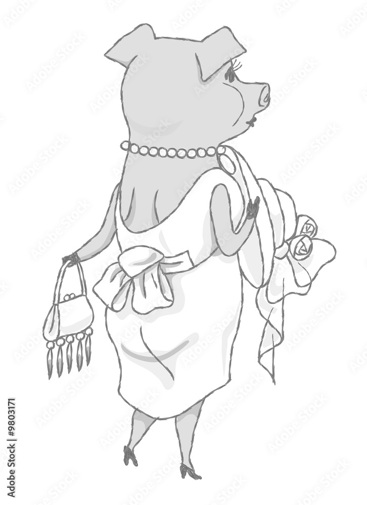 Fototapeta premium lady of a pig