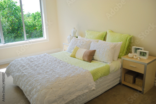 contemporary bedroom with modern furniture