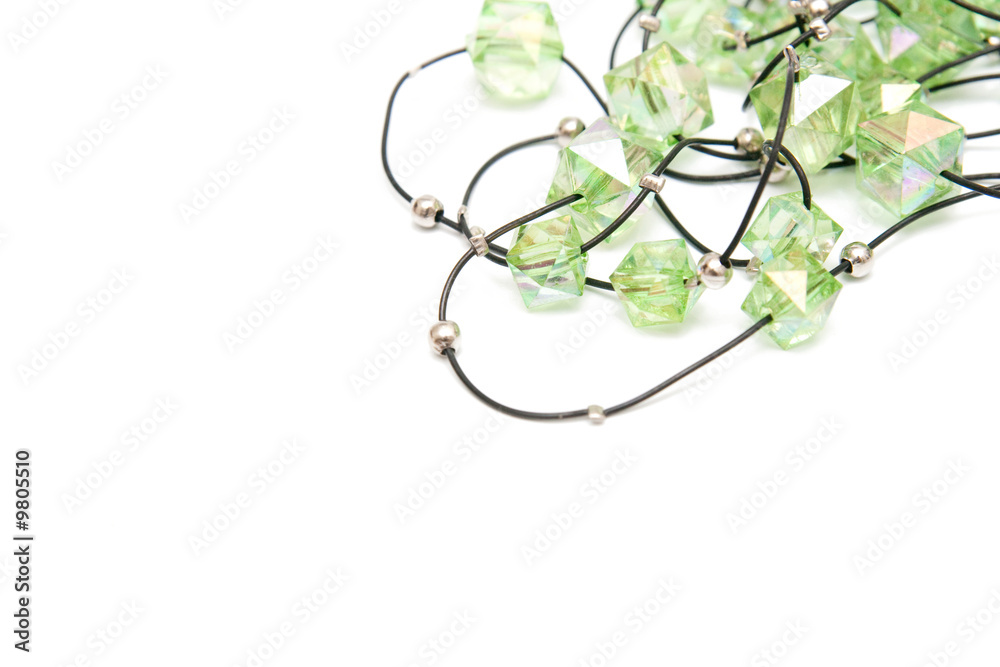 Fototapeta premium green stone jewels isolated on white