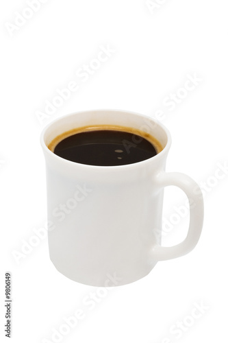 white mug from coffee on a white background