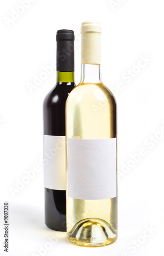Two bottle of red and white...