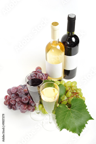 Close up of two bottle of w...