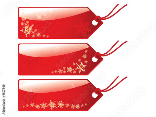 Glossy christmas snowflake tags
