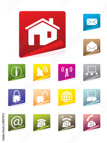 Colourful web label set