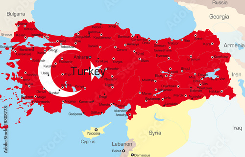 Vector map of Turkey countr...